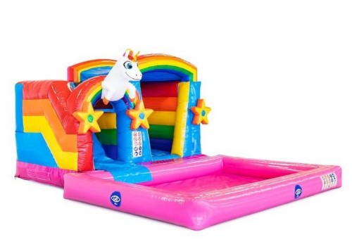 Springkussen Mini unicorn Splash met glijbaan